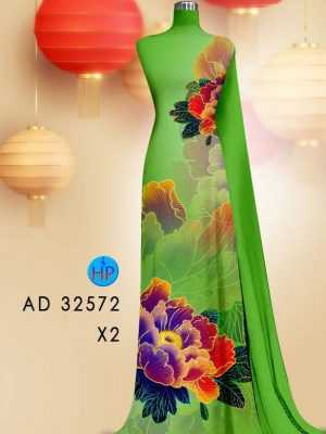 Vải Áo Dài Hoa In 3D AD 32572 32